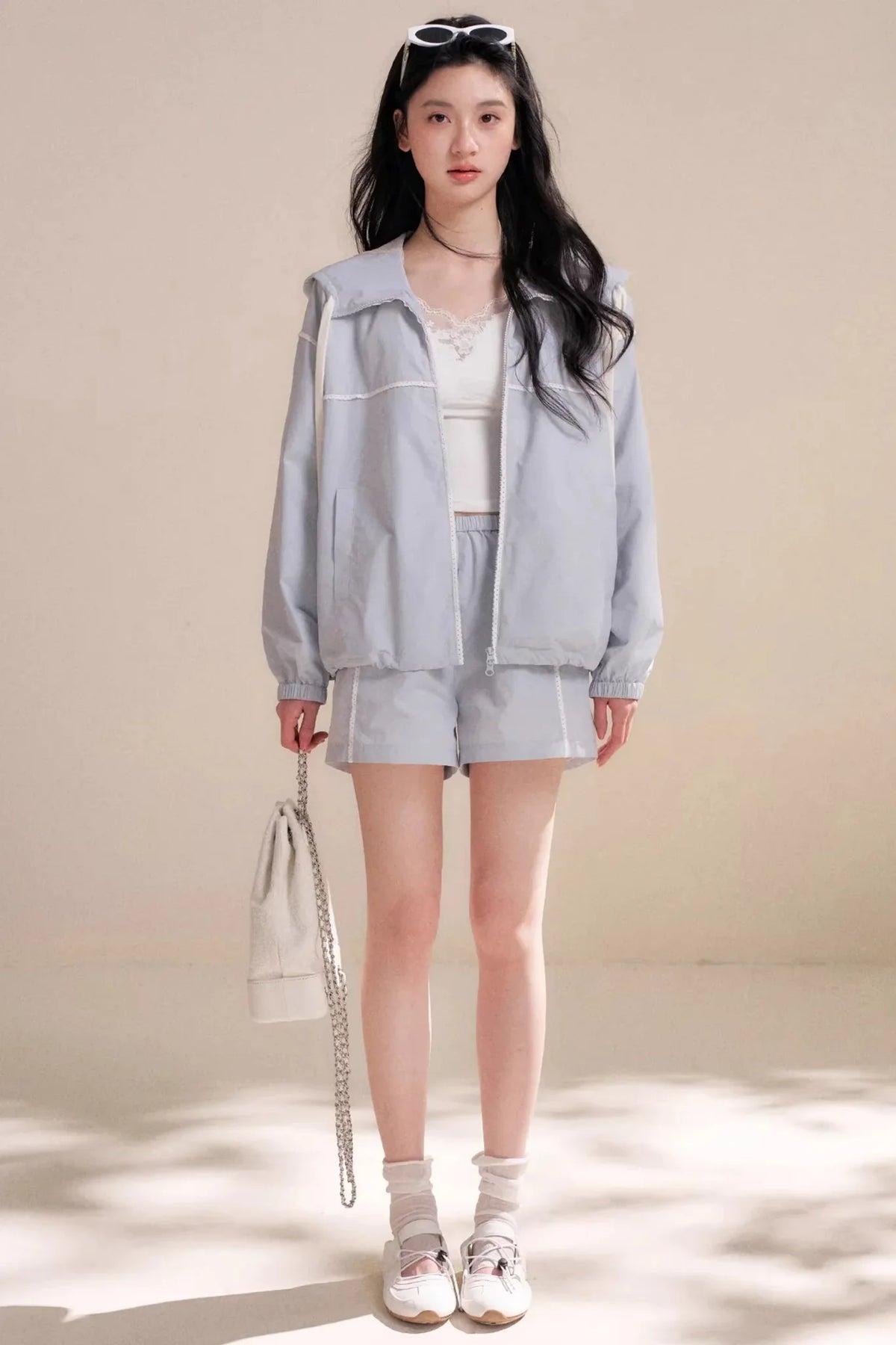 Sportique Lace Hooded Jacket Set-Up