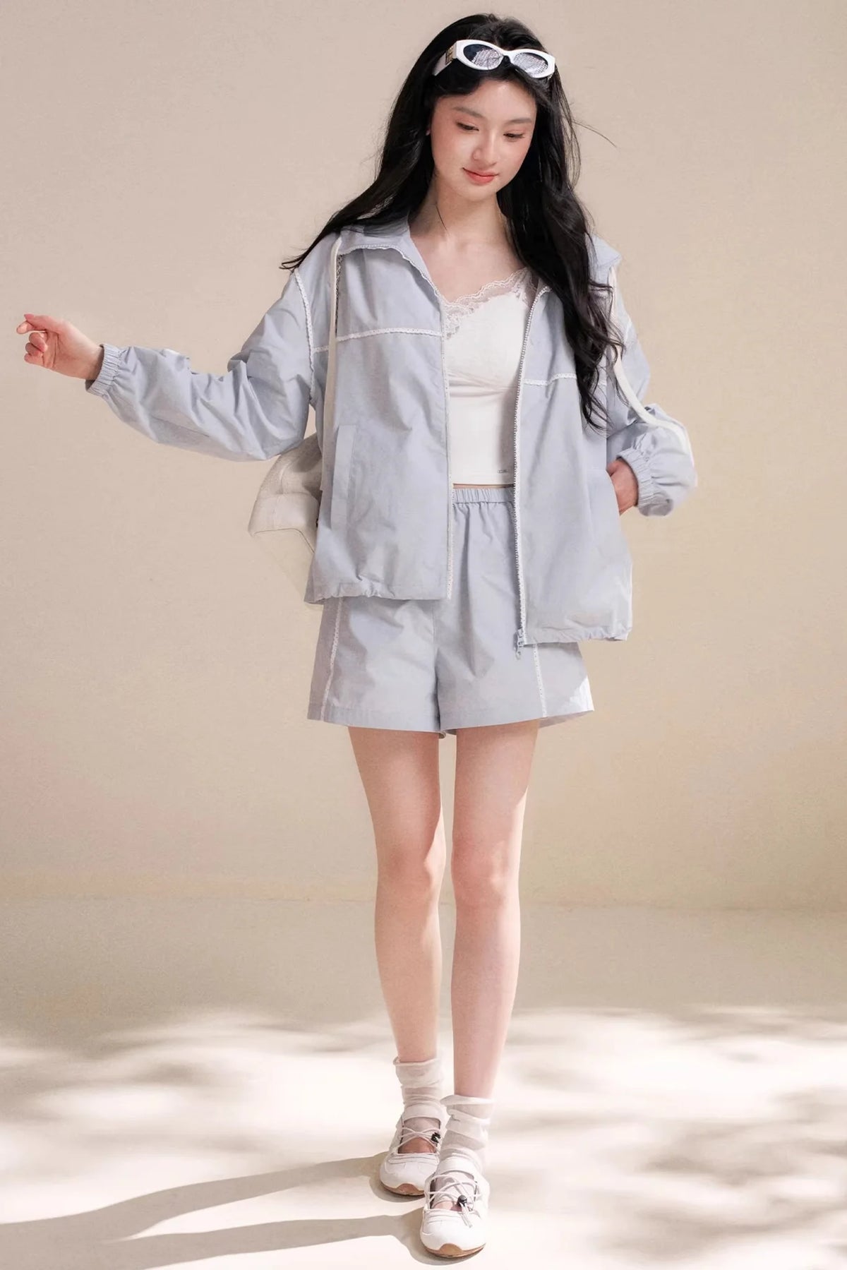 Sportique Lace Hooded Jacket Set-Up