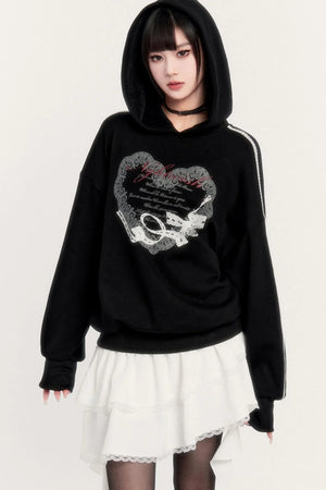 Sports Hooded Top & Skirt Set-Up