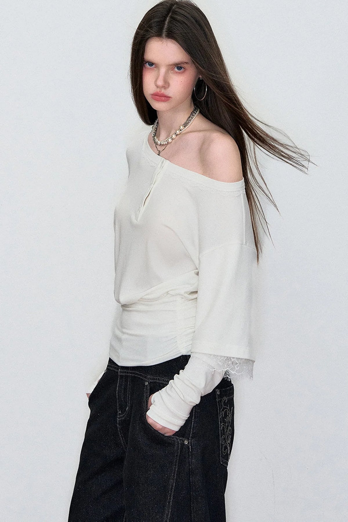 Spring Fake Two-Piece Hot Girl Top
