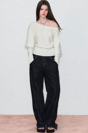 Spring Fake Two-Piece Hot Girl Top