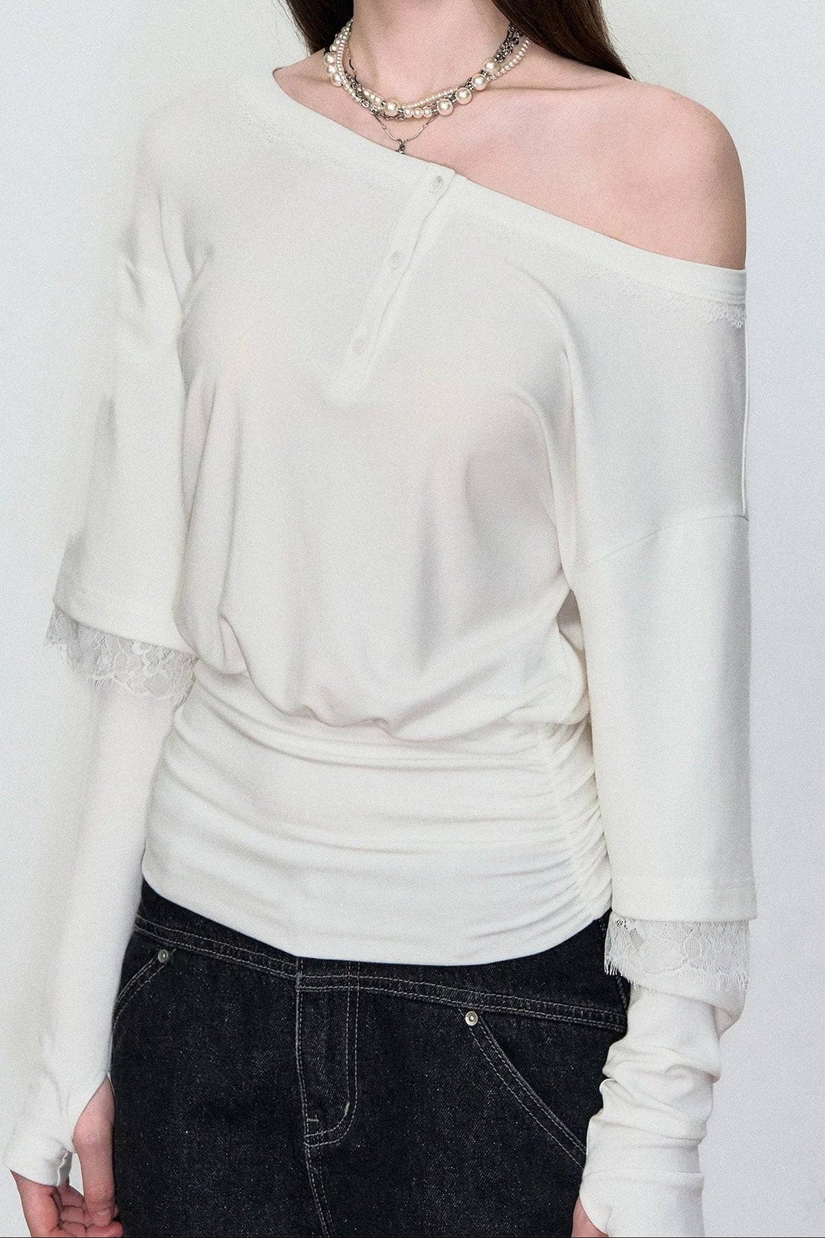 Spring Fake Two-Piece Hot Girl Top