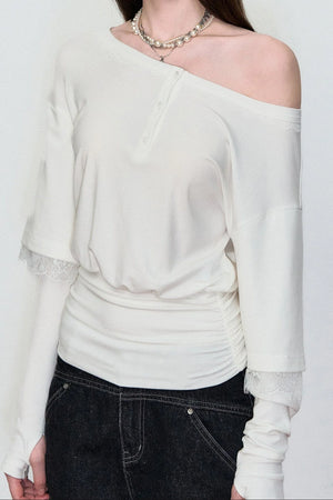Spring Fake Two-Piece Hot Girl Top