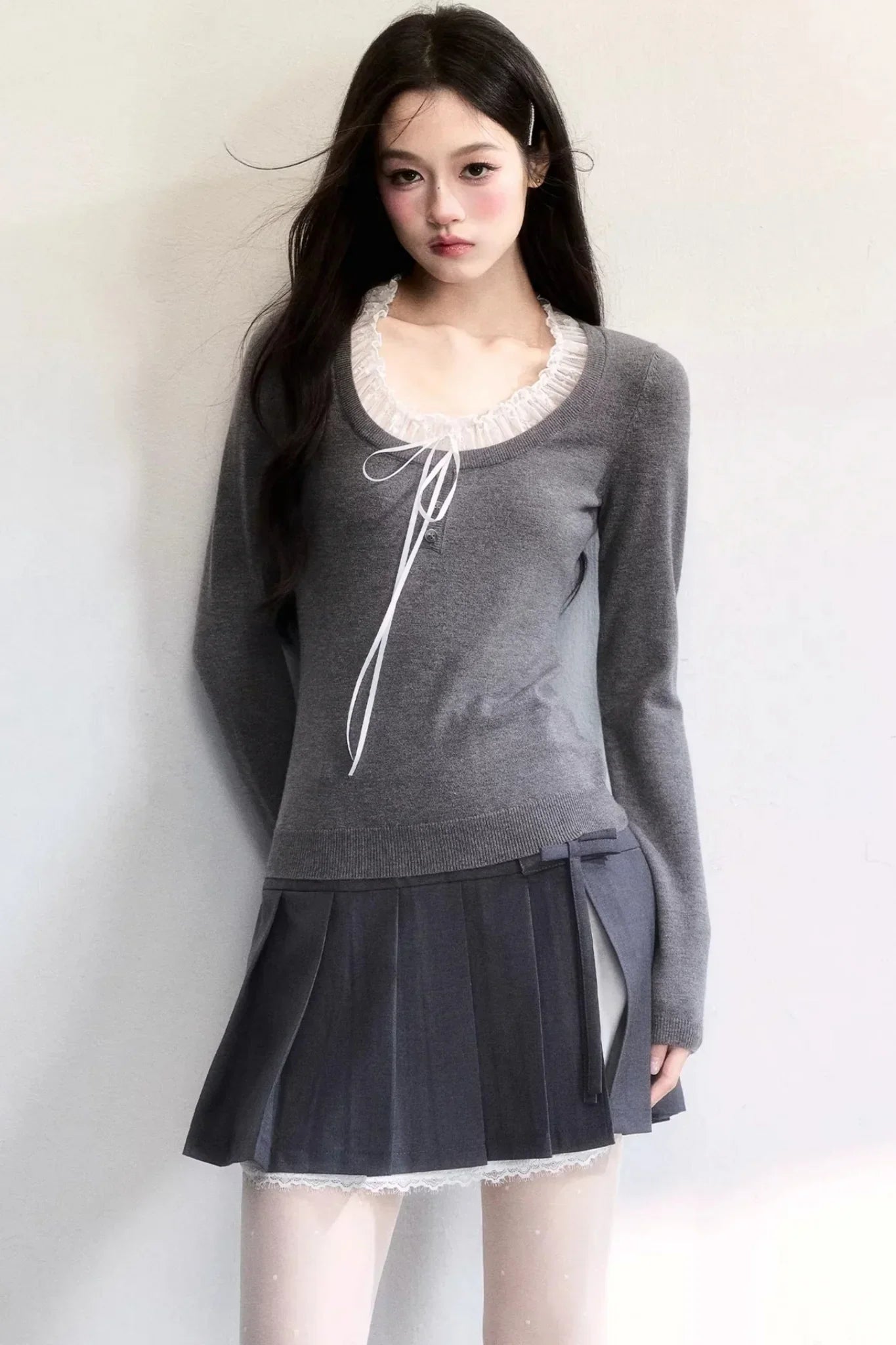 Spring Mist Lace Knit Top