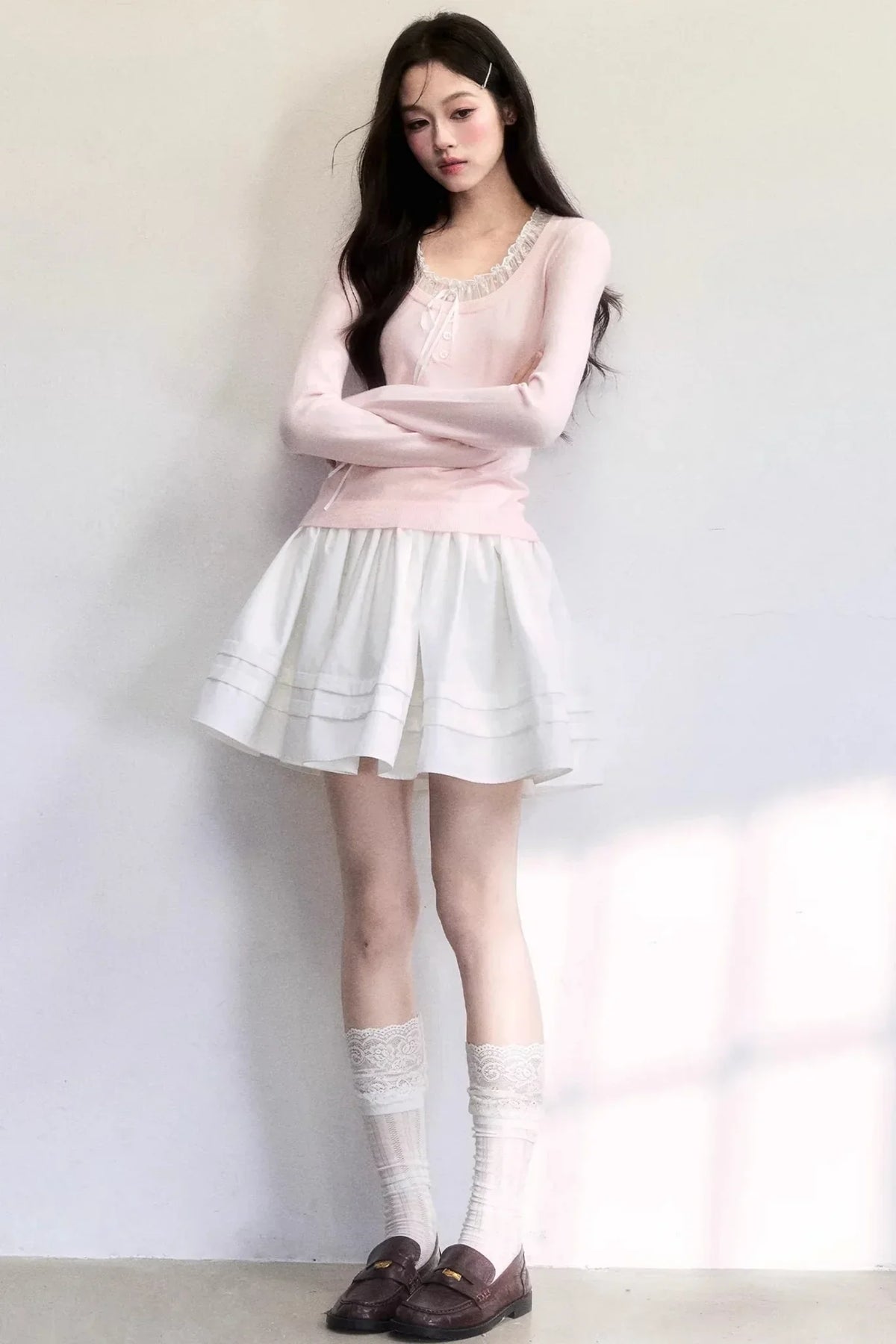 Spring Mist Lace Knit Top
