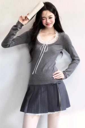 Spring Mist Lace Knit Top