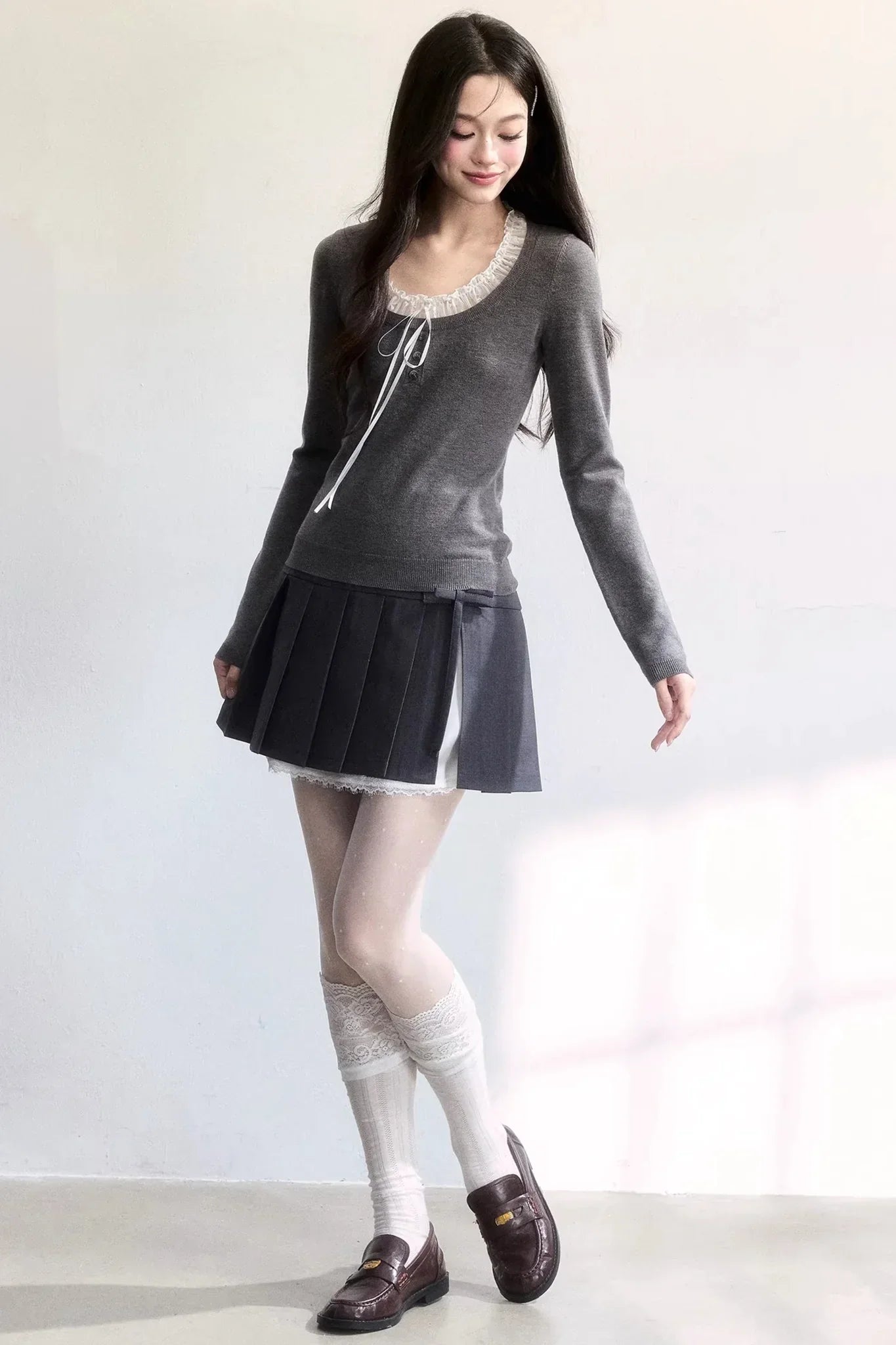 Spring Mist Lace Knit Top