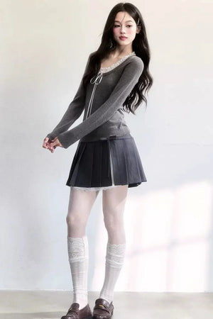 Spring Mist Lace Knit Top