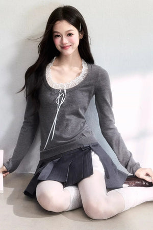 Spring Mist Lace Knit Top