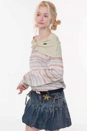 Spring Mist Striped Knit Top