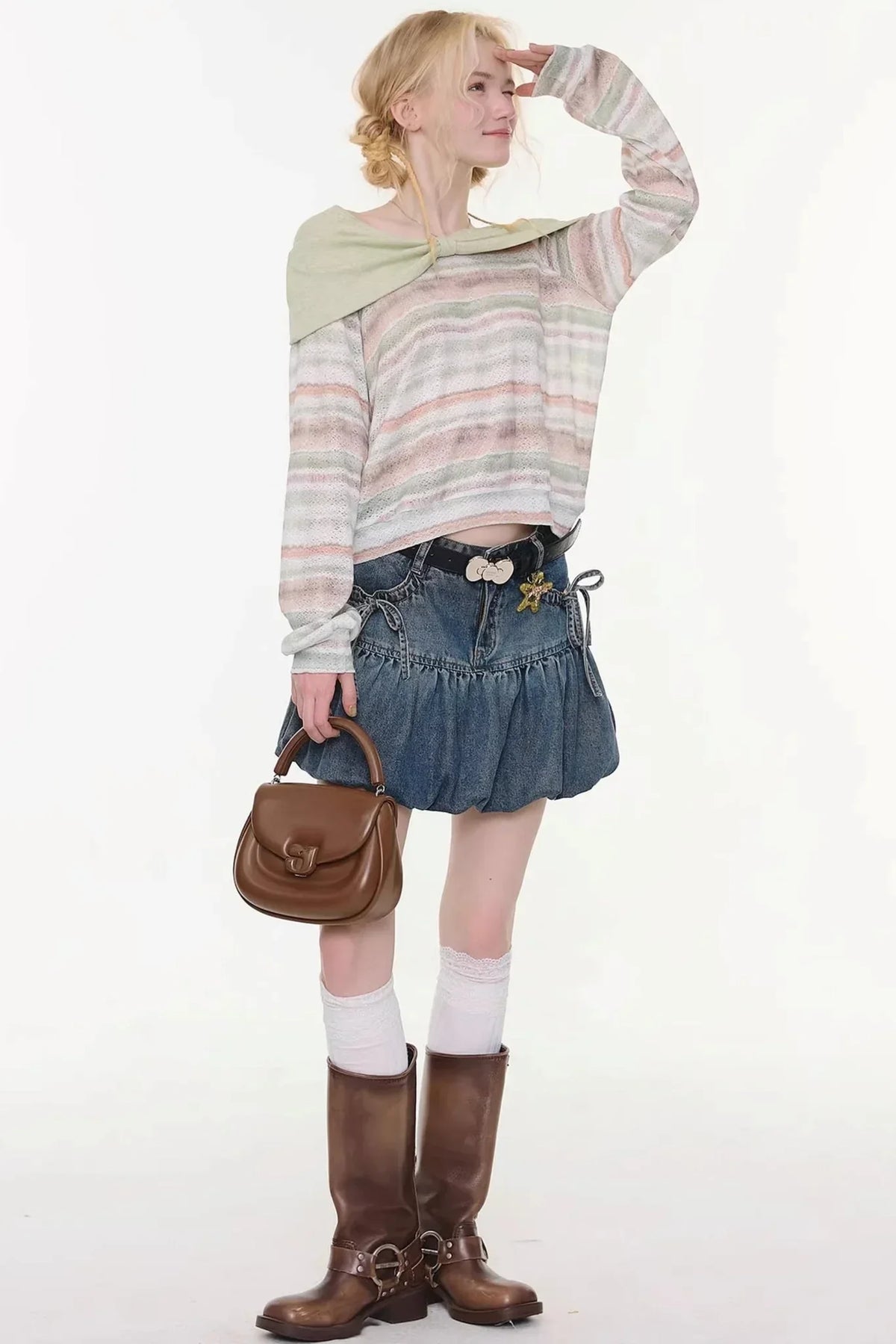Spring Mist Striped Knit Top