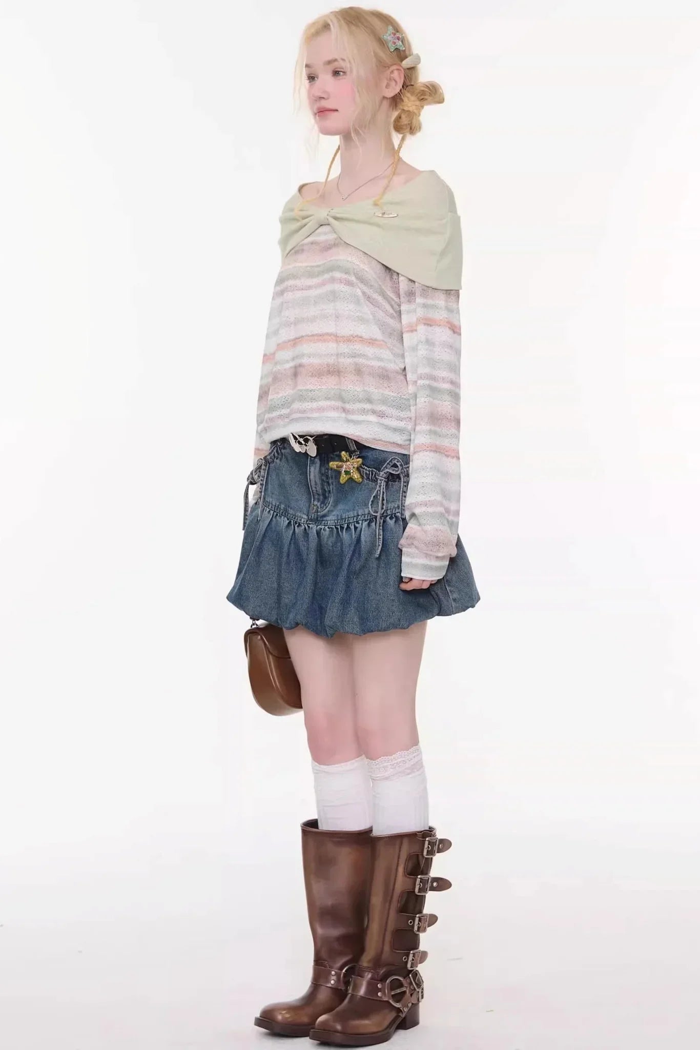 Spring Mist Striped Knit Top
