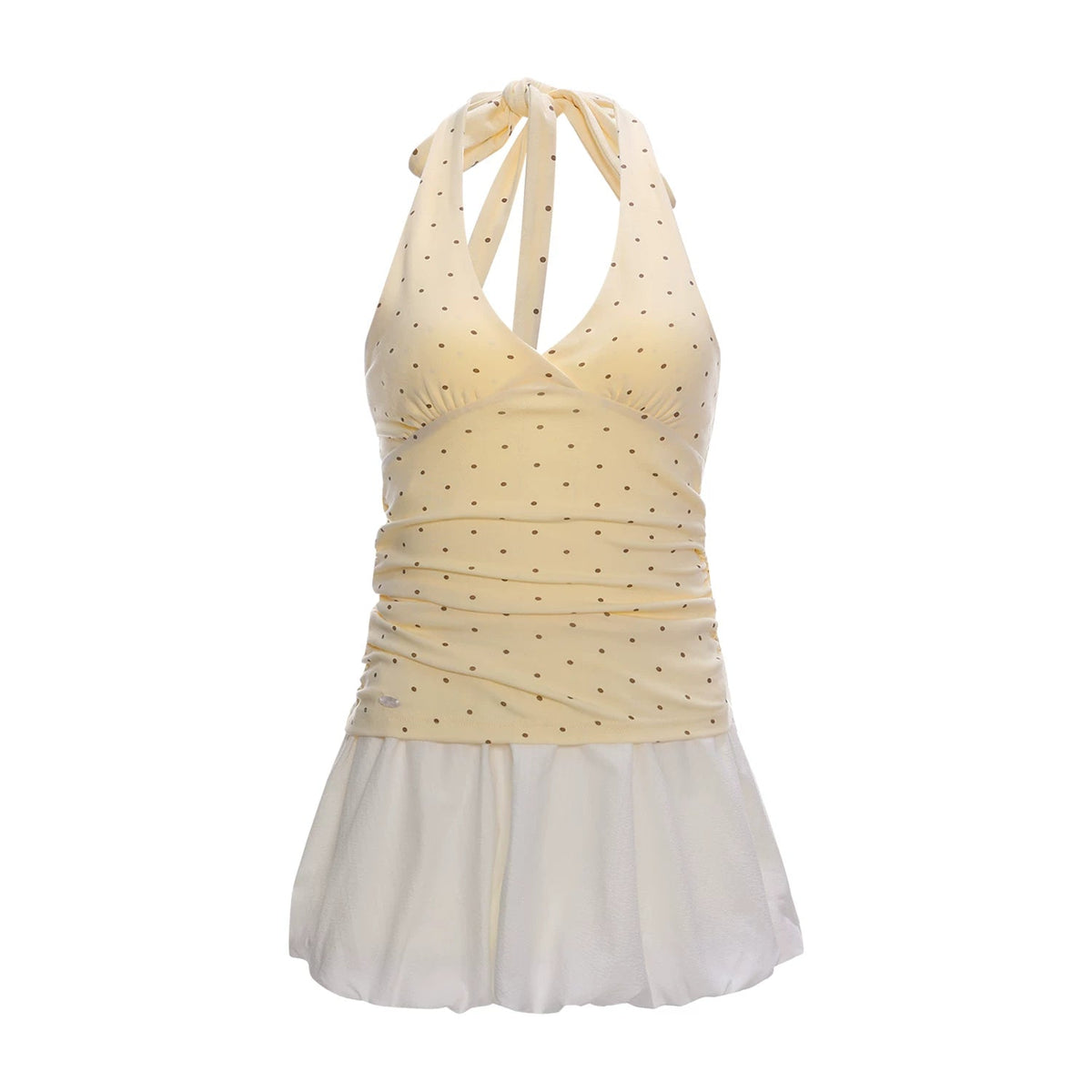 Spring Polka Dot Halter Dress