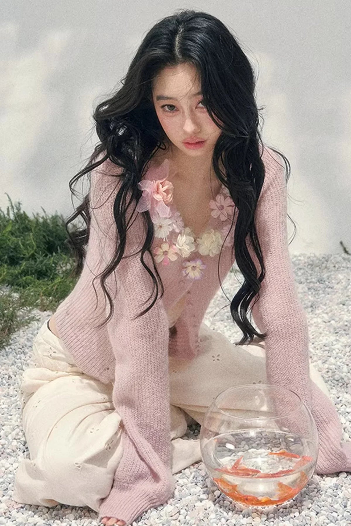 Spring Soft Breeze Floral Sweater Set-Up