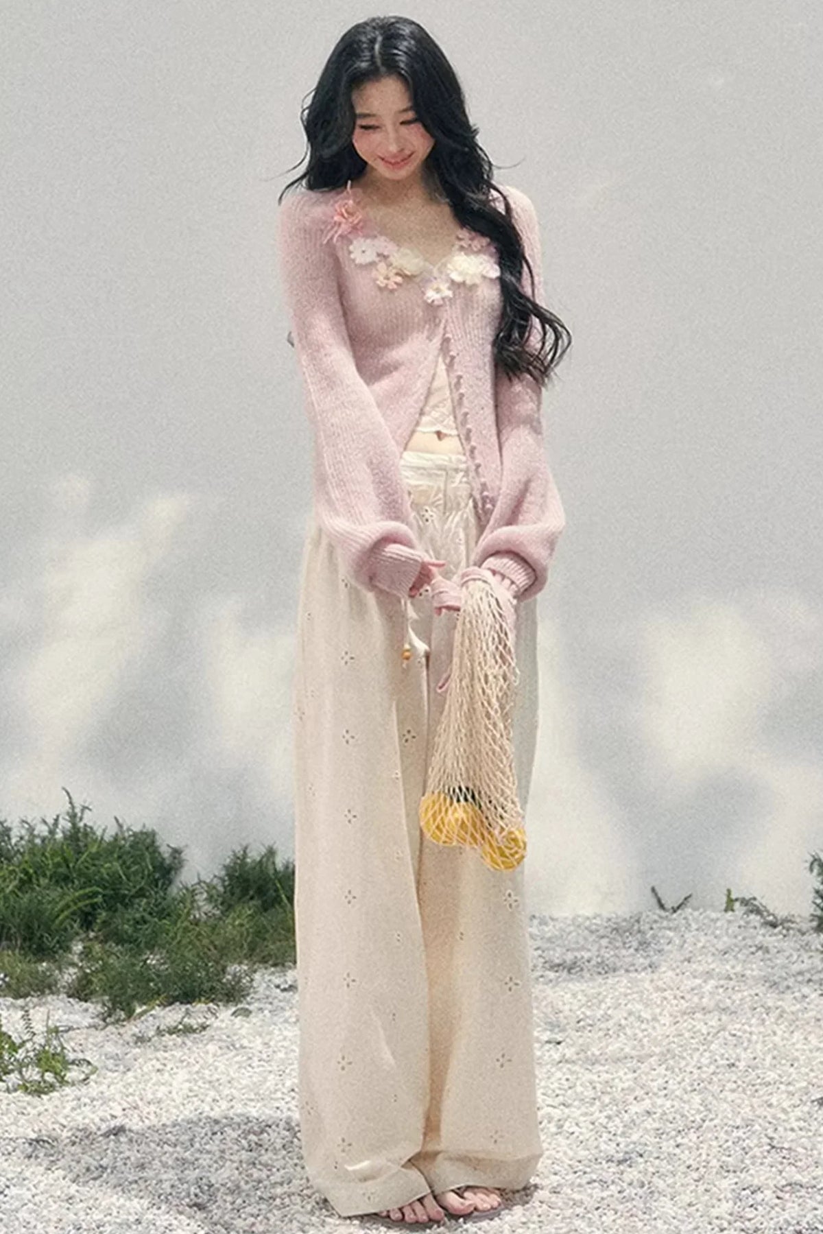 Spring Soft Breeze Floral Sweater Set-Up