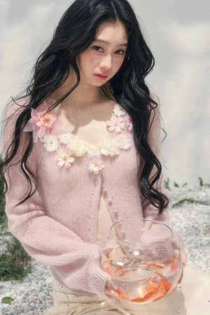 Spring Soft Breeze Floral Sweater Set-Up