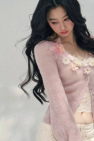 Spring Soft Breeze Floral Sweater Set-Up