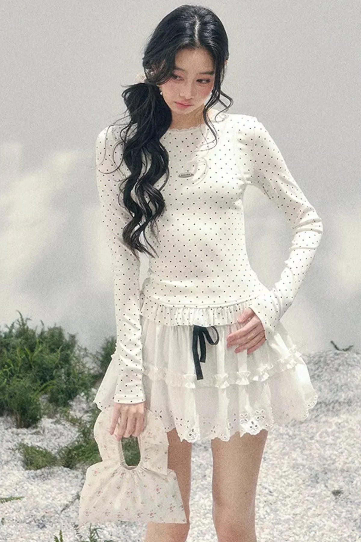 Spring White Half-Skirt