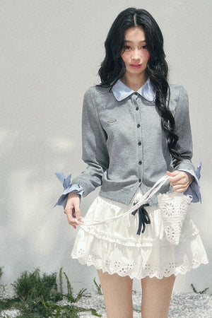 Spring White Half-Skirt
