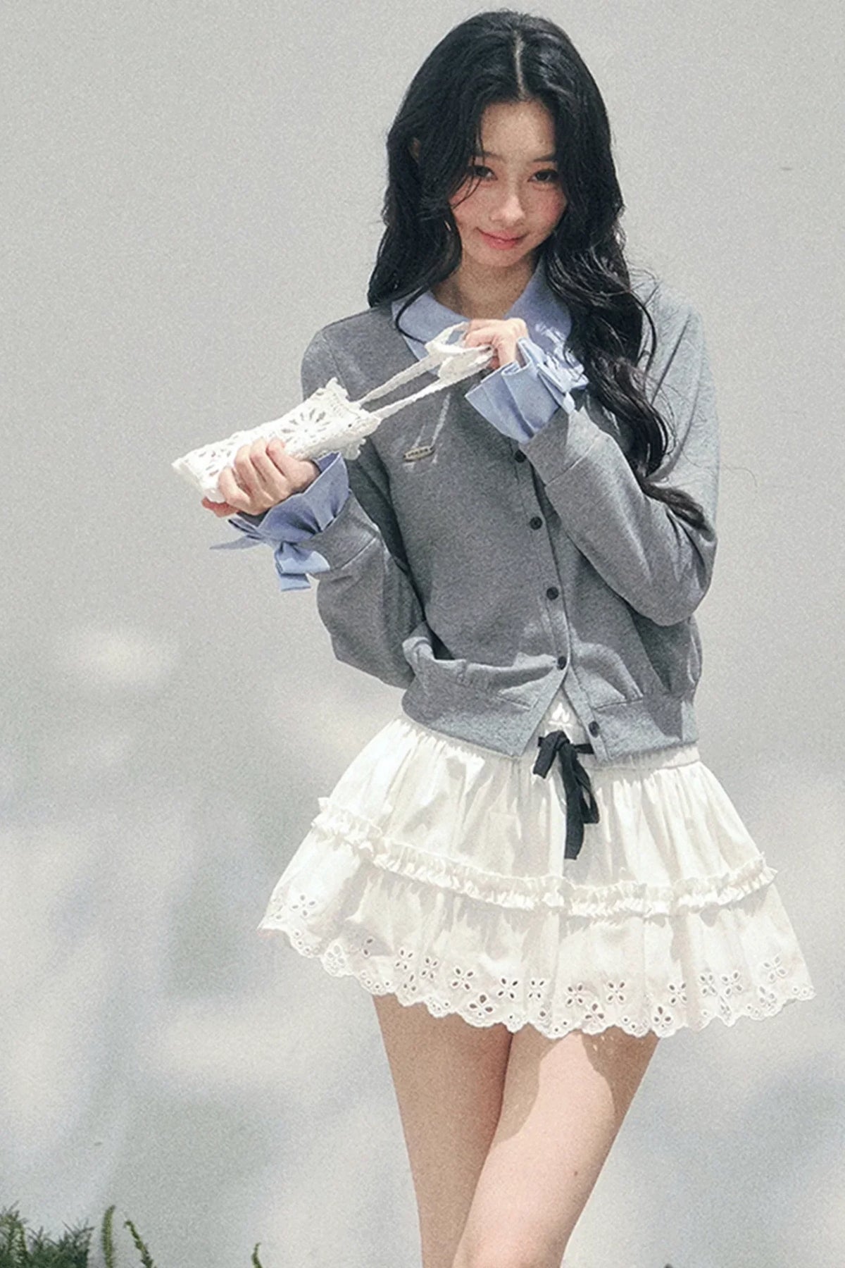 Spring White Half-Skirt