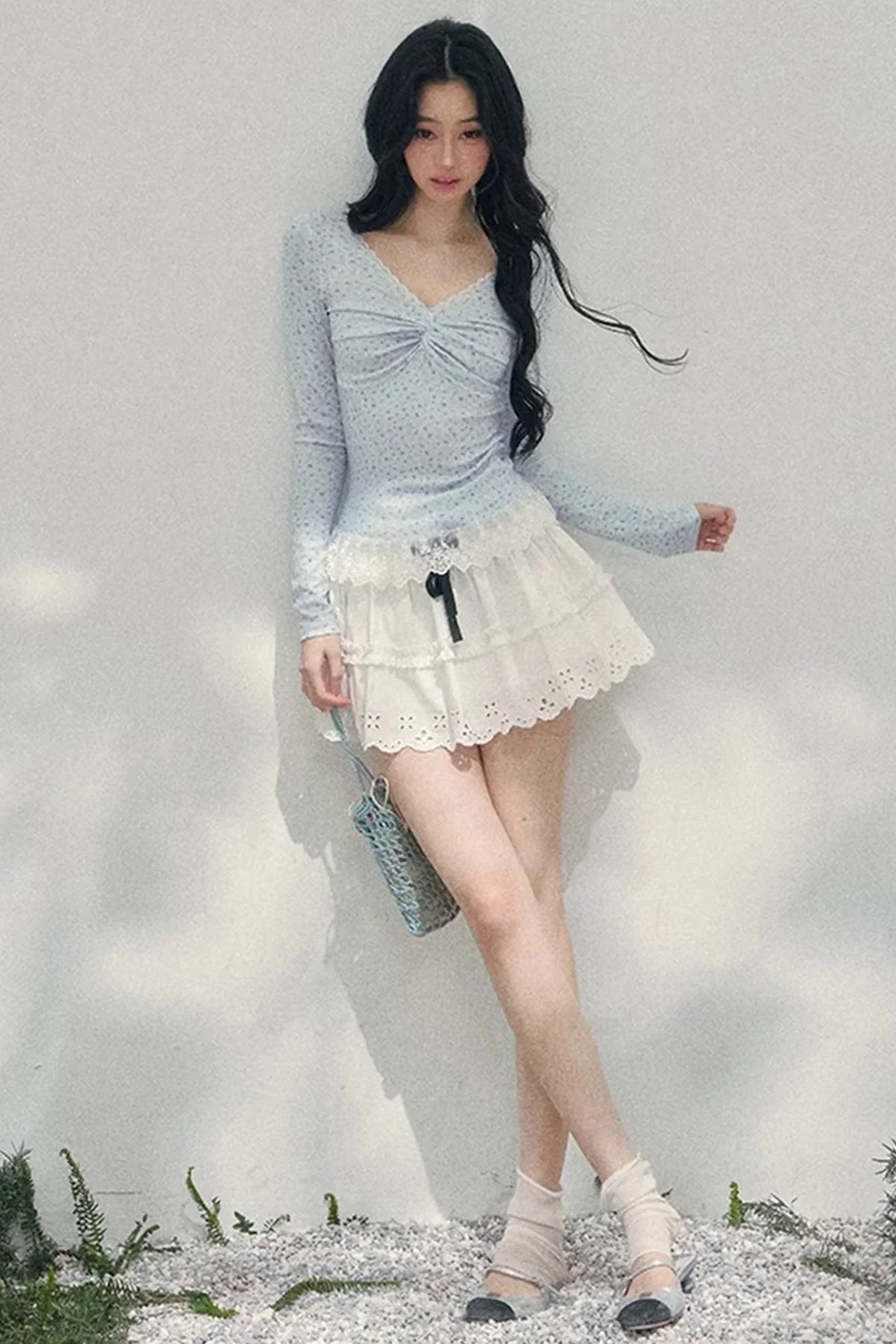 Spring White Half-Skirt