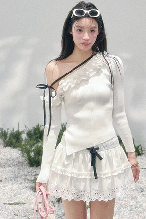 Spring White Half-Skirt