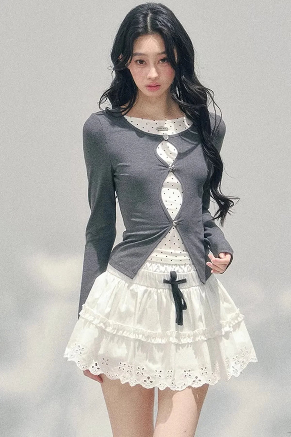 Spring White Half-Skirt