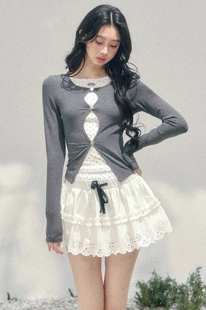 Spring White Half-Skirt