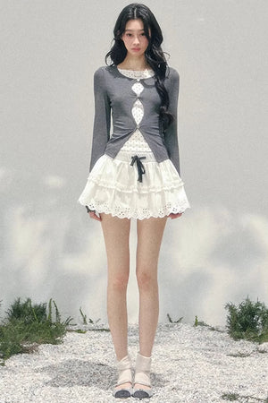 Spring White Half-Skirt