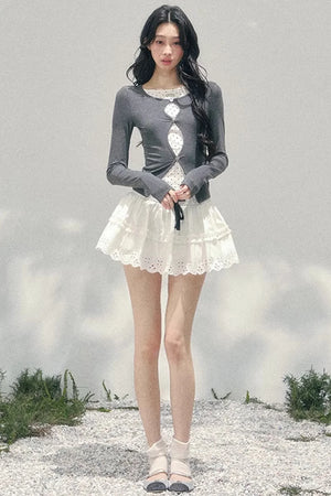 Spring White Half-Skirt