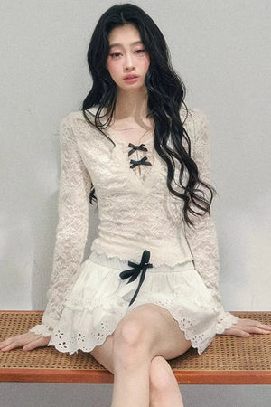 Spring White Half-Skirt