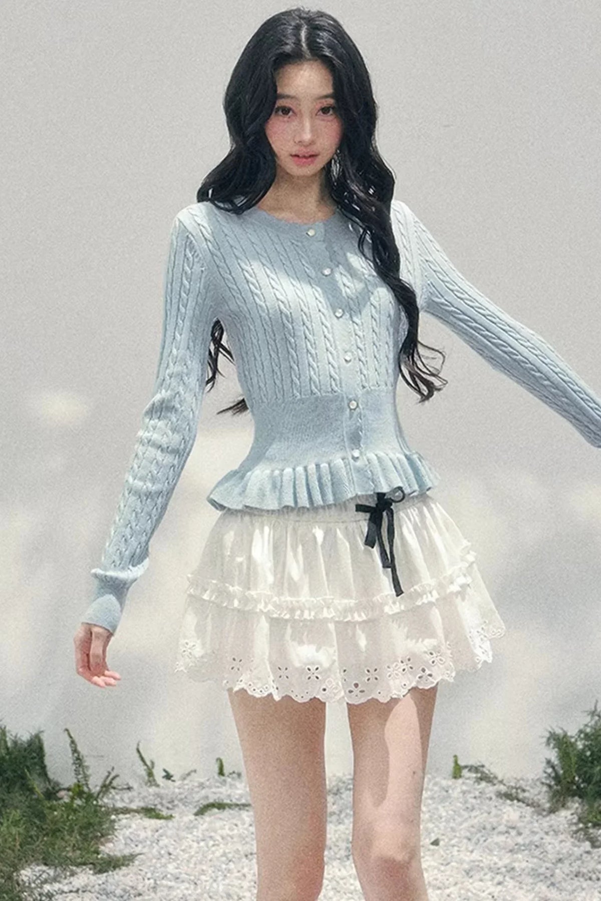 Spring White Half-Skirt