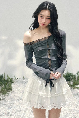 Spring White Half-Skirt