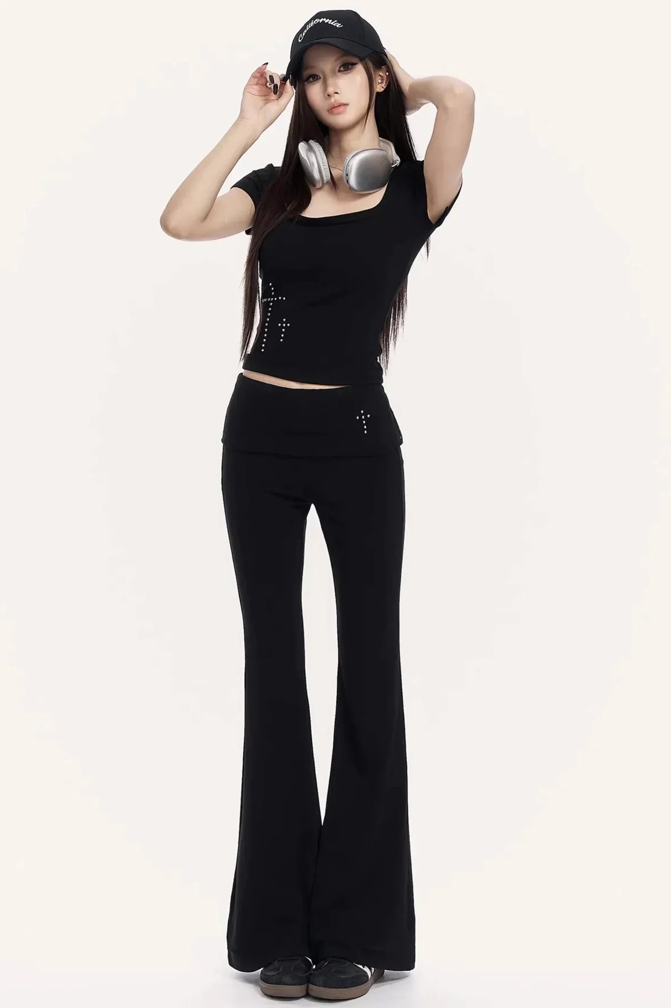 Square Neck Flared Pants Set-Up
