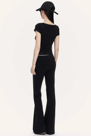 Square Neck Flared Pants Set-Up