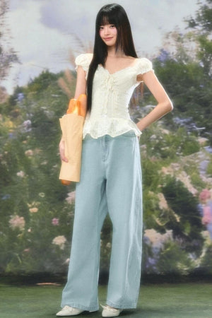 Square Neck Floral Blouse Set-Up