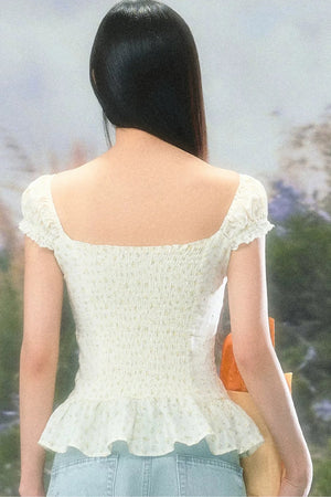 Square Neck Floral Blouse Set-Up