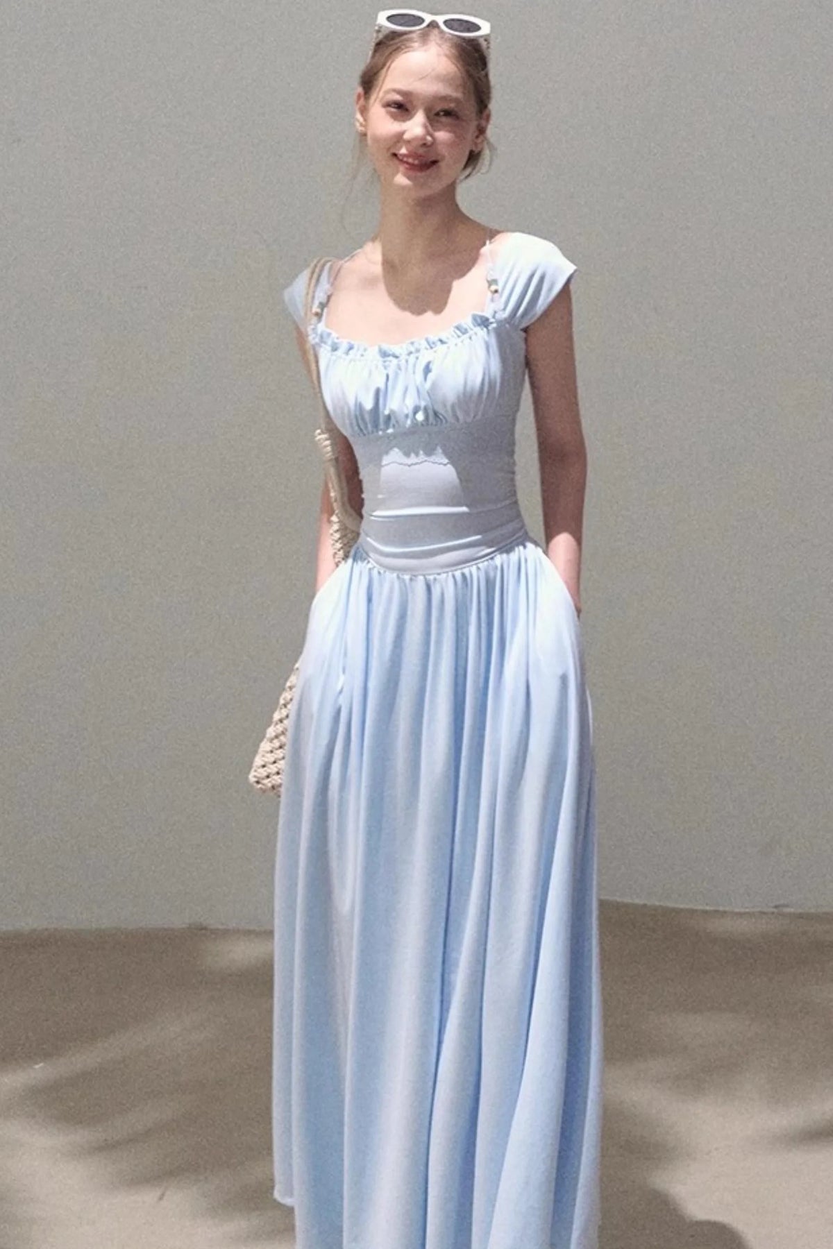 Square Neck Halter Knit Dress