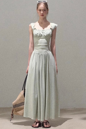 Square Neck Halter Knit Dress