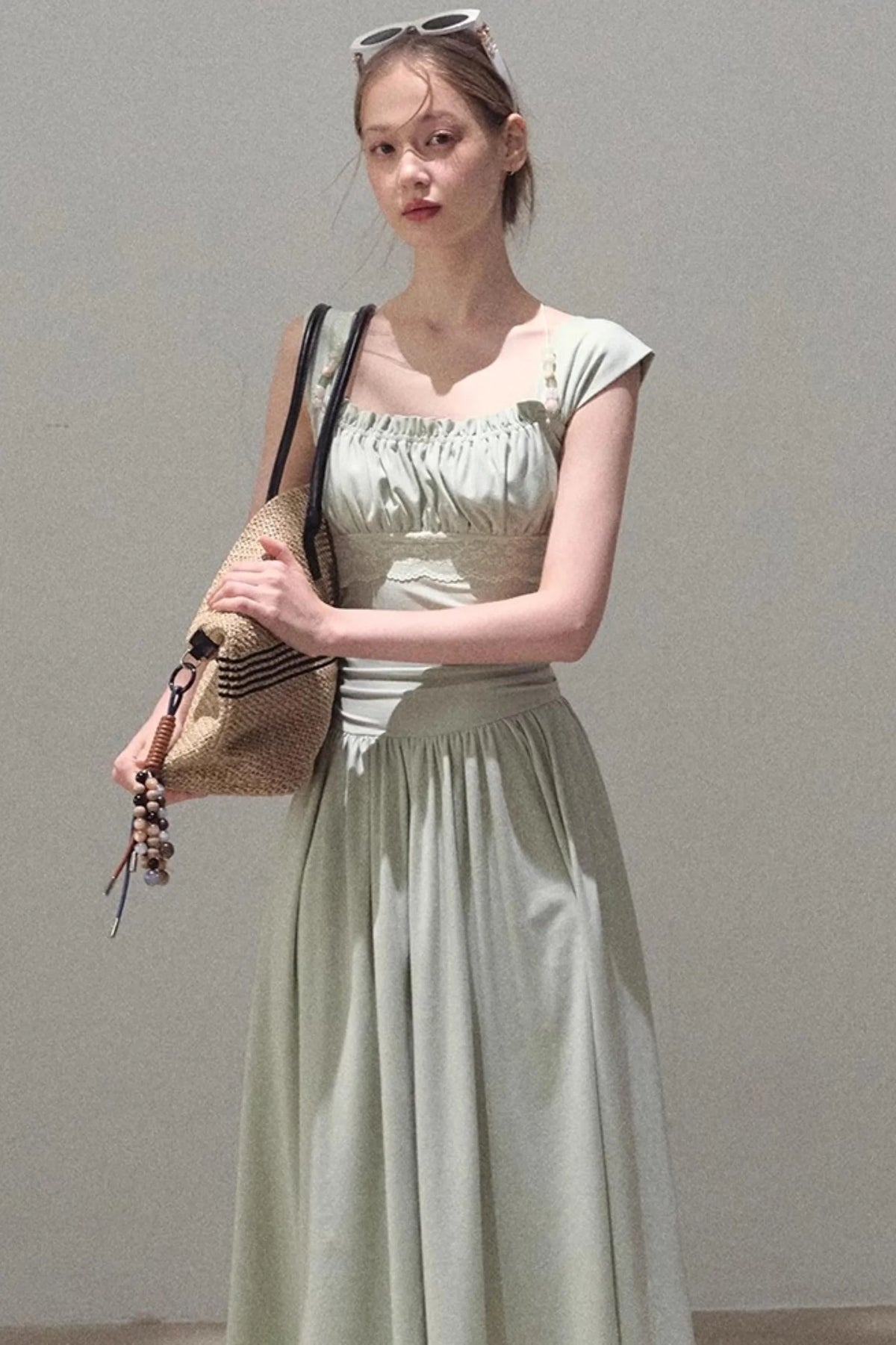 Square Neck Halter Knit Dress