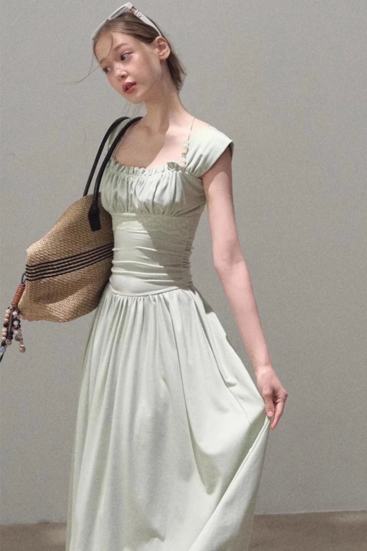 Square Neck Halter Knit Dress