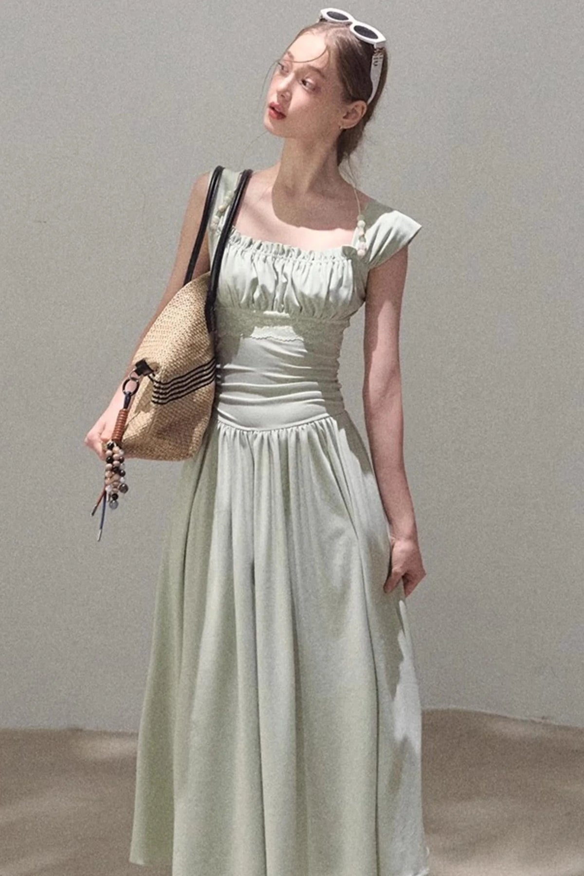 Square Neck Halter Knit Dress