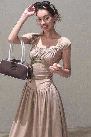 Square Neck Halter Knit Dress