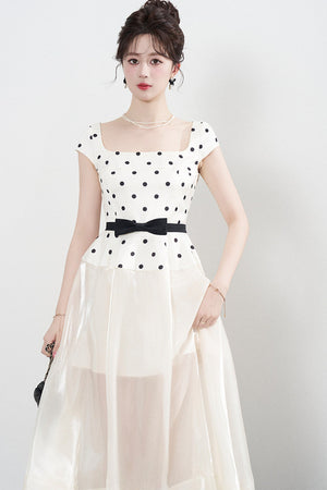 Square Neck Polka Dot Dress