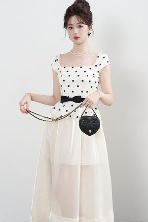 Square Neck Polka Dot Dress