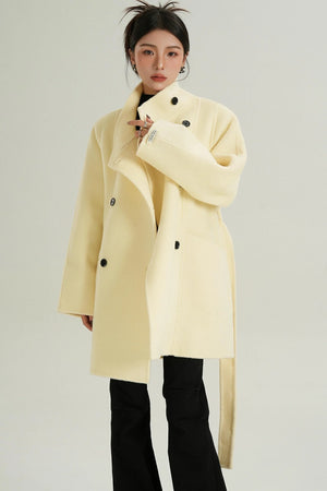 Stand Collar Double-Breast Coat