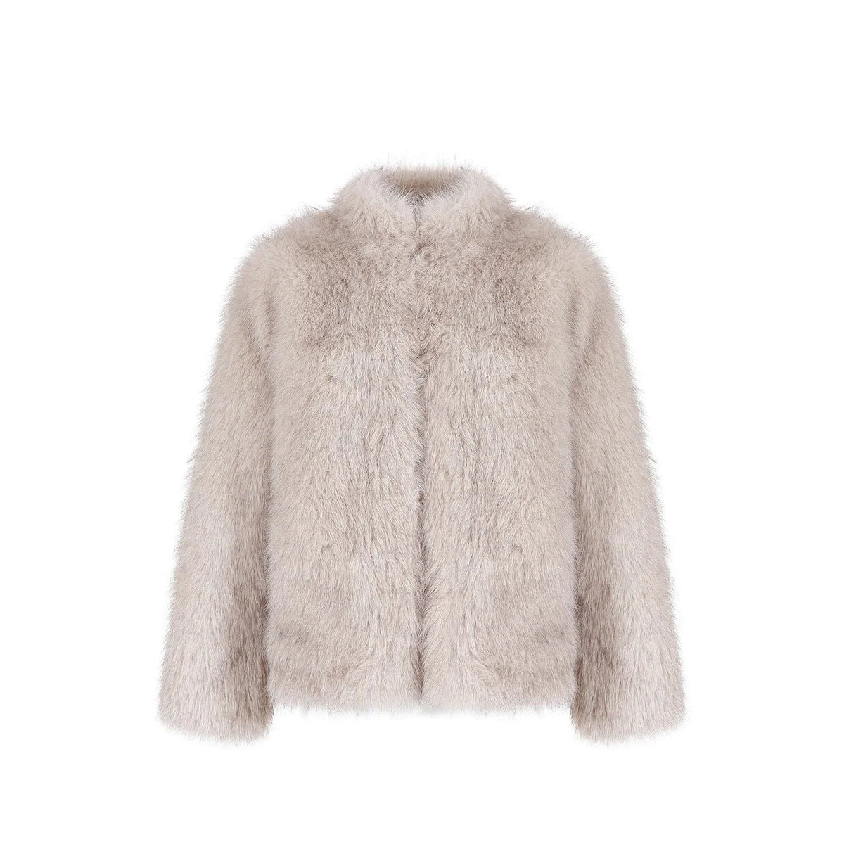 Stand Collar Eco-Friendly Fur Coat