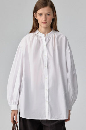 Stand-Collar Lantern Short Blouse