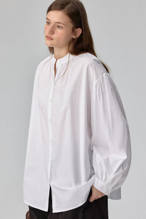 Stand-Collar Lantern Short Blouse
