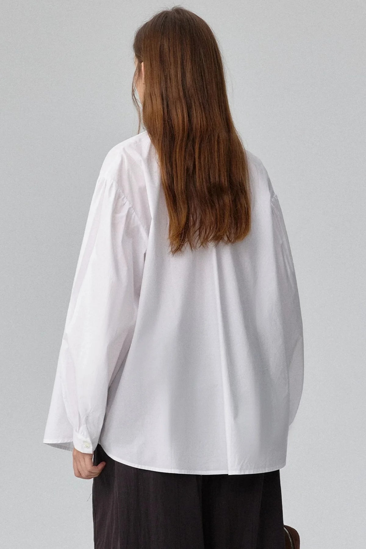 Stand-Collar Lantern Short Blouse
